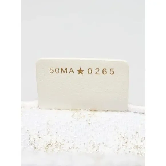 Christian Dior White/Gold Around the World Embroidered Canvas Medium Tote Bag - Picture 7 of 8